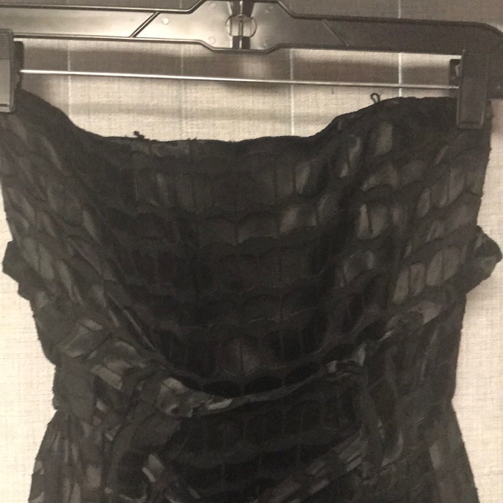 NWOT Black Mini Strapless Dress Designer Sample - Picture 6 of 8